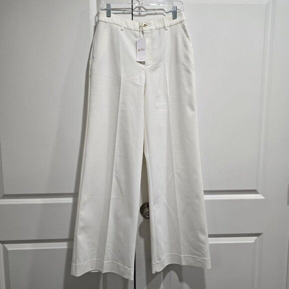 Lilly Pulitzer - Size 6 - Colletti High Rise Wide Leg Trouser Pant Coconut White - Picture 3 of 9